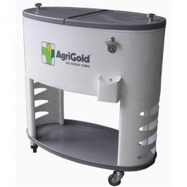 80 Quart Patio Trolley Metal Cooler